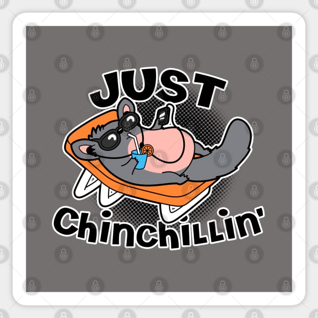 Funny Cute Kawaii Chinchilla Summer Beach Chilling Cartoon Meme Sticker by BoggsNicolas